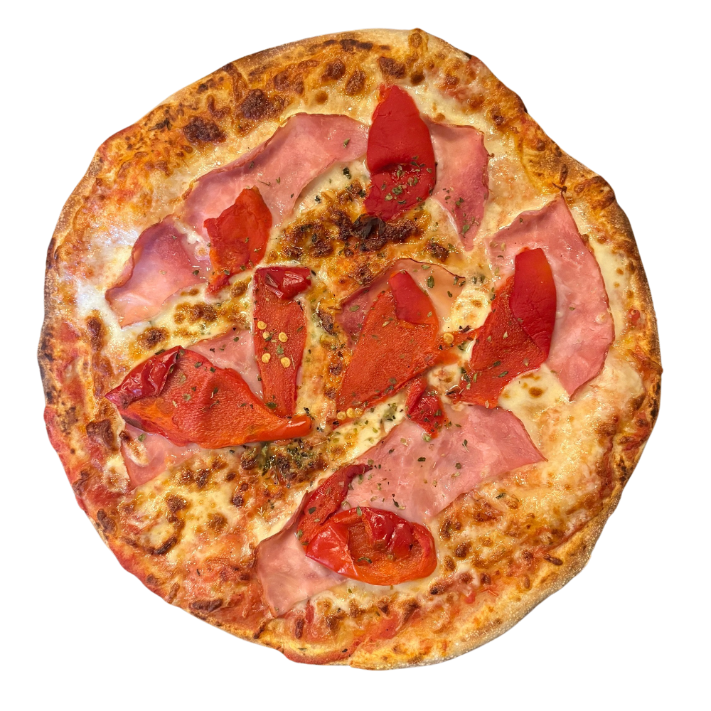 Pizza Jamón y Morrón